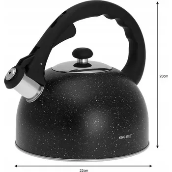 Konvice na čaj Kinghoff tradiční ocelová smaltovaná Konvice 2,6 l černá