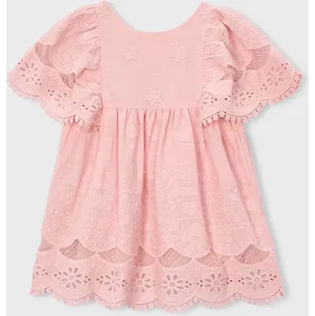 Dívčí šaty Dětské bavlněné šaty Mayoral 3923.6D.Mini.PPY2 růžová 30X, vel. 104