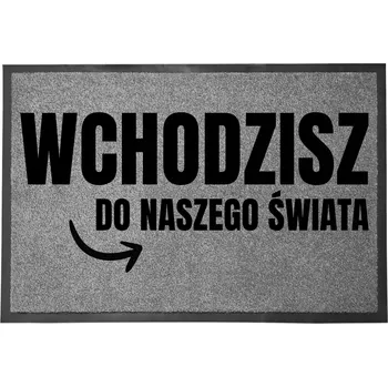 Rohožka ŠEDÁ VSTUPNÍ ROHOŽKA 60X40CM KE DVEŘÍM DO NAŠEHO SVĚTA