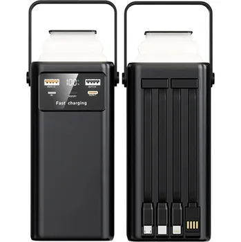 Powerbanka Powerbanka 60000 mAh 45W Rychlé Nabíjení 4 Kabely Svítilna LCD Micro USB C