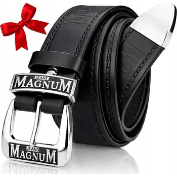 Opasek PÁSEK ŠIROKÝ MAGNUM PÁSEK KE KALHOTÁM 4 cm KRABIČKA Černá 85 cm