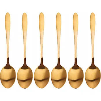 Příbor Zlaté dezertní LŽIČKY NA ČAJ KÁVU EXCELLENT HOUSEWARE SADA 6 KUSŮ