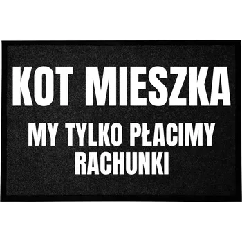 Rohožka ČERNÁ ROHOŽKA PŘED DVEŘE 60X40 CM - KOT MIESZKA