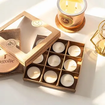 Svíčka Sójové tealight svíčky bez vůně Flagolie 9 ks