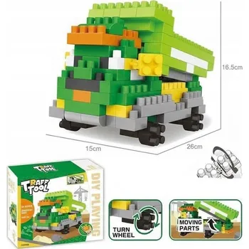 ostatní stavebnice STAVEBNICE NÁKLADNÍ AUTO S POHYBLIVÝMI PRVKY OTOČNÁ KOLA 172 DÍLKŮ