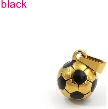 Přívěsek Fotbalový míč ve zlaté barvě s černými puntíky - ocelový přívěsek