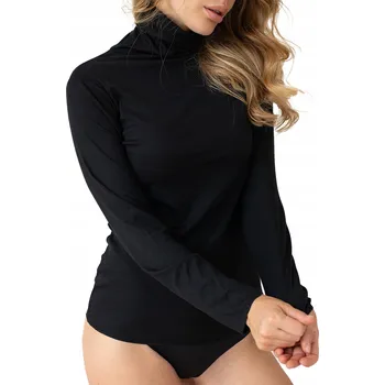 Dámský svetr Dámský golfový rolák z kašmíru černý tenký modal basic Kleo L