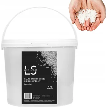 Koupelová sůl EPSOMSKÁ SŮL SÍRAN HOŘEČNATÝ SEDMIHYDRÁT LINESPORT DO KOUPELE REGENERUJE 5KG