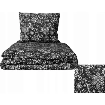 Povlečení KREPOVÉ POVLEČENÍ 160x200cm + 2x70x80cm Krajka Bílá na černém