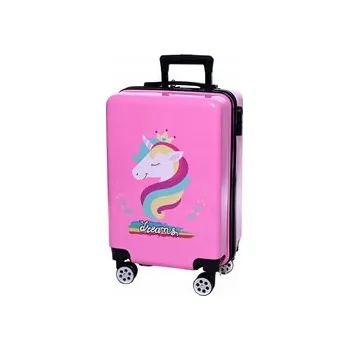 Dětský kufr MPMAX růžový 45 l s teleskopickou rukojetí