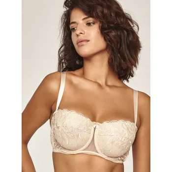 Dámské spodní prádlo Jiřina podprsenka bardotka, balkonetka béžová velikost 75D