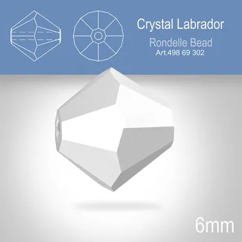 PRECIOSA Bicone MC BEAD (sluníčko) velikost 6mm. Barva Crystal Labrador Full. Balení 18ks .