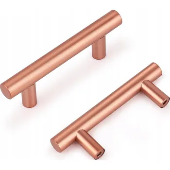 Nábytkové kování Nábytkové úchytky relingové, růžové zlato, ocelové, pro skříňky a zásuvky, 150 mm, 20 ks