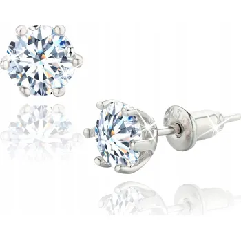 Náušnice Pánský stříbrný náušnice s bílou zirkonií imitující diamant