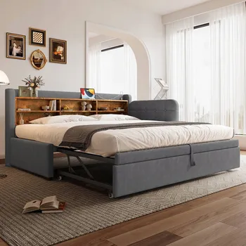 Postel Jednolůžková dřevěná postel Arhatreya 90x200 cm šedá