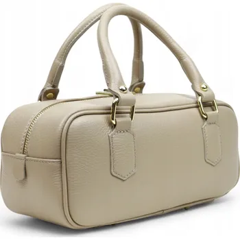 Kabelka MORANTI kabelka kufřík pravá kůže béžová