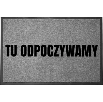 Rohožka ŠEDÁ VSTUPNÍ ROHOŽKA 60X40CM KE DVEŘÍM - TADY ODPOČÍVÁM DOMA