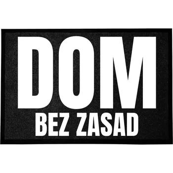 Rohožka ČERNÁ VSTUPNÍ ROHOŽKA 60X40 CM POD DVEŘE - HUMOR, DŮM BEZ PRAVIDEL