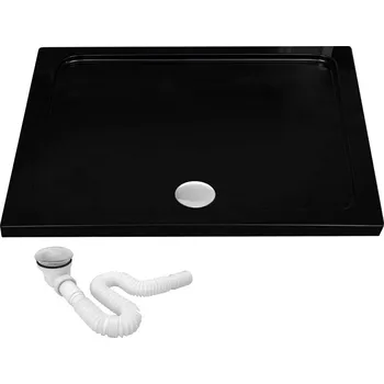 Sprchová vanička REA SPRCHOVÁ VANIČKA SAVOY BLACK 80x100x6 cm + SIFON