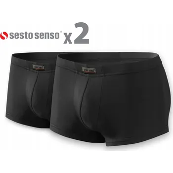Sesto Senso Mini Boxerky pánské BM06 micromodal 2 ks Černá M
