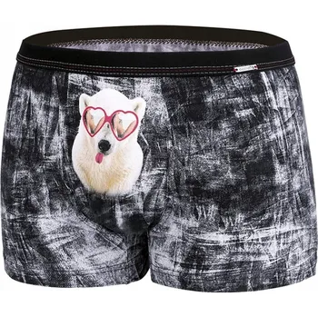 Pánské spodní prádlo Pánské boxerky Cornette 010/63 Glasses vel. S (44) černé s potiskem Valentýn