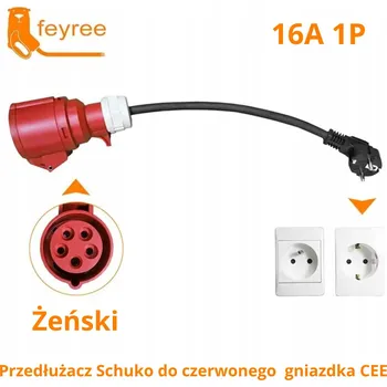 Feyree Červený napájecí adaptér CEE