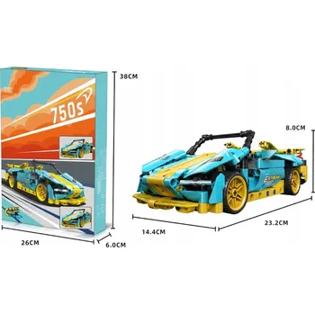 ostatní stavebnice SADA STAVEBNÍCH KOSTEK Modro-žluté sportovní auto 63976