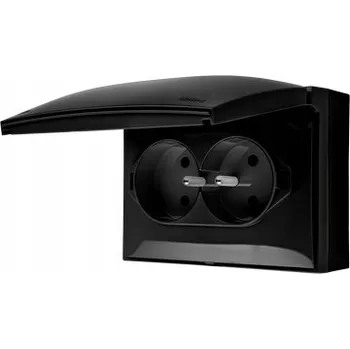 Elektrická zásuvka Elektrická Zásuvka hermetická Kontakt-simon černá