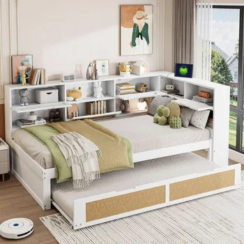 Postel Jednolůžková dřevěná postel Arhatreya 90x200 cm bílá