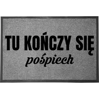 Rohožka ŠEDÁ VSTUPNÍ ROHOŽKA 60X40 POD DVEŘE - ZDE KONČÍ LEGRACE