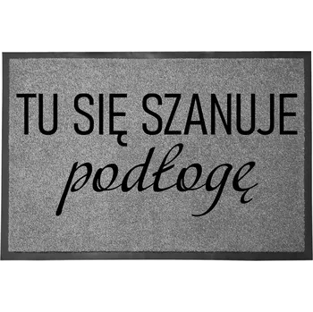 Rohožka VCHODOVÁ ROHOŽKA ŠEDÁ 40X60CM KE DVEŘÍM VTIPNÁ ZÁBAVNÁ TADY SE RESPEKTUJE