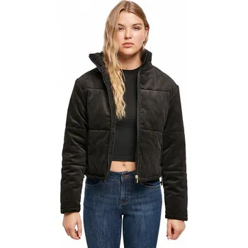 Dámský kabát Manšestrová prošívaná bunda Puffer do pasu Urban Classics Barva: Černá, Velikost: XL