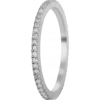 Prsten Stříbrný prsten s rhodiováním ryzost 925 se zirkony, jemný a Elegantní | vel. 19