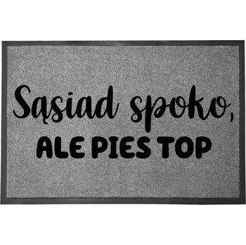 Rohožka VCHODOVÁ ROHOŽKA ŠEDÁ 40X60 KE DVEŘÍM S HUMOREM SPOKO SOUSED PES TOP