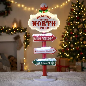 Vánoční dekorace Ozdobný vánoční LED ukazatel MONDEX NORTH POLE 95 cm