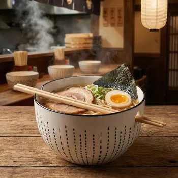 Miska na ramen s hůlkami MONDEX bílo-černá