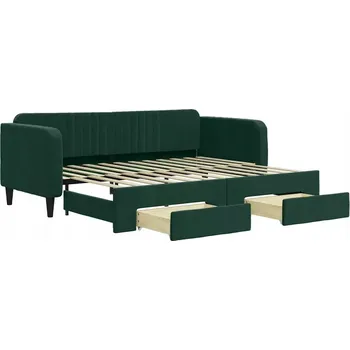 Pohovka Rozkládací pohovka s funkcí spaní tmavě zelená 223 x 100 x 75 cm
