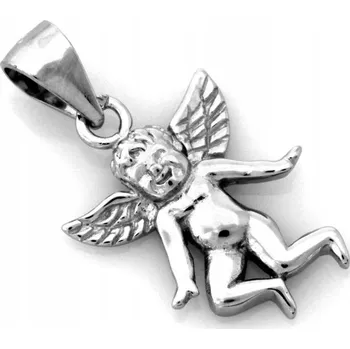 Přívěsek Stříbrný přívěsek 925 amor amorek s křídly bez kamenů andílek anděl