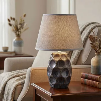 Lampička Stolní lampa MONDEX LETI 11×11×33,5 cm šedá