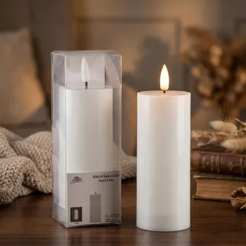 Svíčka LED svíčka válec MONDEX IDALIA 5 × 12,5 cm bílá