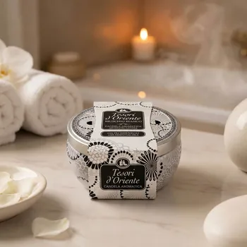 Svíčka Vonná svíčka s éterickými oleji TESORI D''ORIENTE BÍLÉ PIŽMO