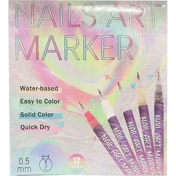 Fixy na nehty 12 barev smývatelné