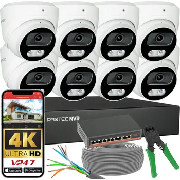 IP kamera Sada pro monitorování 8 IP kamer 8 Mpx 4K POE Switch PoE Detekce bez HDD