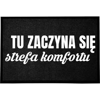 Rohožka ČERNÁ VSTUPNÍ ROHOŽKA 60X40 DO DOMU - ZÓNA POHODLÍ S HUMOREM