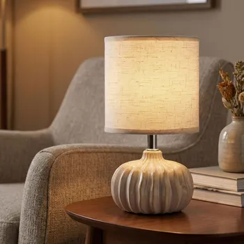 Lampička Stolní lampa MONDEX LETI 13 × 13 × 24 cm béžová