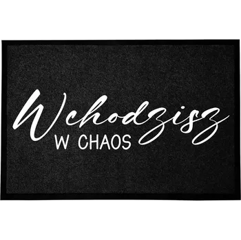 Rohožka ČERNÁ VSTUPNÍ ROHOŽKA 60X40 CM POD DVEŘE NA BOTY - HUMOR / CHAOS