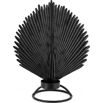 Elektrická zásuvka Homebound by Kolony - Stojan na čajovou svíčku - Palmový list - 33x26x6,5cm - černý 79591 Nové zboží