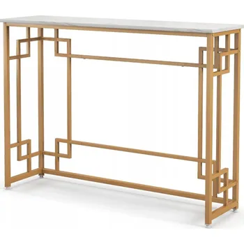 Konferenční stolek Konzolový Stolek Costway zlatá matná 110 x 81 x 30 cm