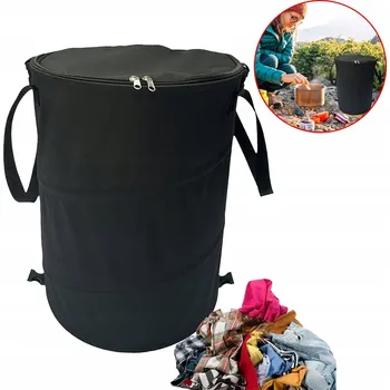 Úložný box SKLÁDACÍ TURISTICKÝ KOŠÍK 37L ZESÍLENÝ, ODOLNÝ PROTI OKOUSÁNÍ, PRO KEMPOVÁNÍ