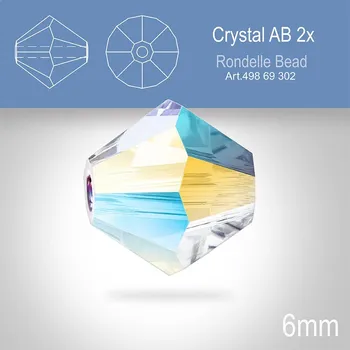 Dětské zboží PRECIOSA Bicone MC BEAD (sluníčko) velikost 6mm. Barva CRYSTAL AB 2x. Balení 18ks .
